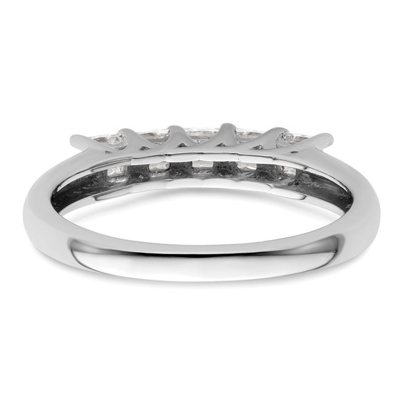 14K White Gold 5-Stone Shared Prong (Holds 5-2.8mm Princess) Diamond Band Mounting