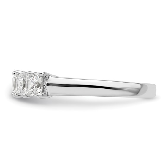 14K White Gold 5-Stone Shared Prong (Holds 5-3.5mm Princess) Diamond Band Mounting