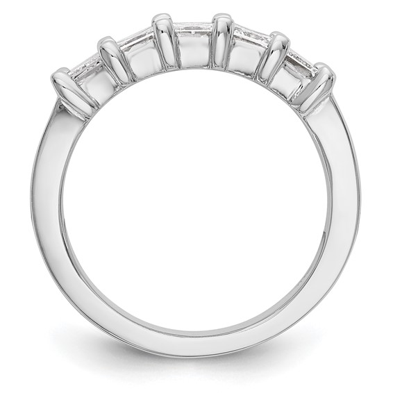 "14K White Gold 5-Stone Shared Prong (Holds 1-3.7, 2-3.6, 2-3.5mm Princess) Diamond Band Mounting"