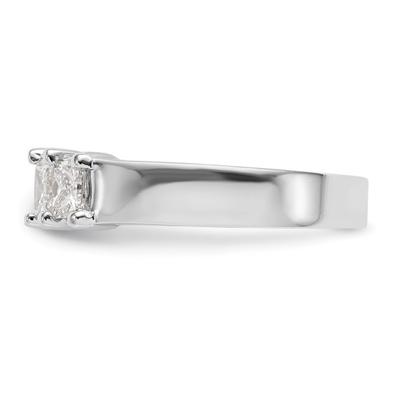 "14K White Gold 5-Stone Shared Prong (Holds 1-3.7, 2-3.6, 2-3.5mm Princess) Diamond Band Mounting"