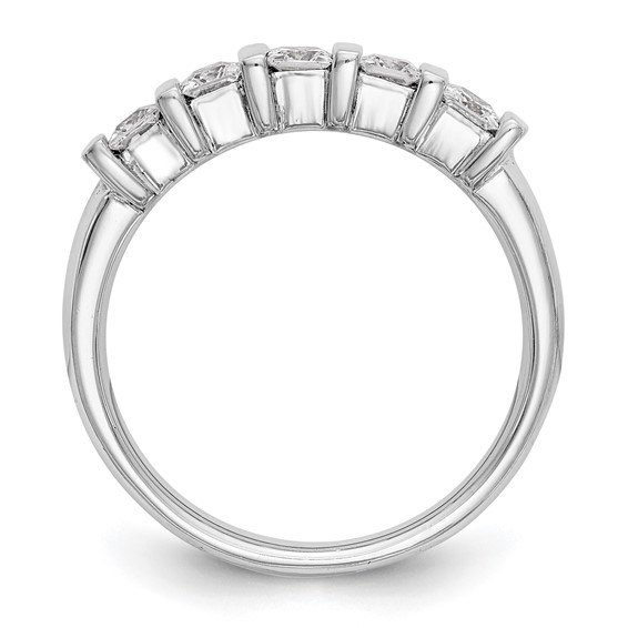 14K White Gold 5-Stone Half-Bezel (Holds 5-3.2mm Princess) Diamond Band Mounting