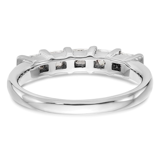 14K White Gold 5-Stone Half-Bezel (Holds 5-3.2mm Princess) Diamond Band Mounting