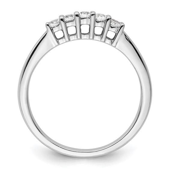 14K White Gold 5-Stone Prong-Set (Holds 5-2.3mm Round) Diamond Band Mounting