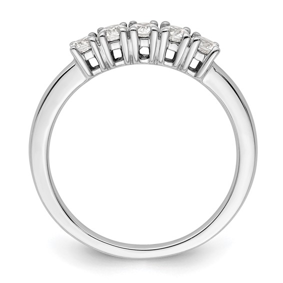 14K White Gold 5-Stone Prong-Set (Holds 5-2.9mm Round) Diamond Band Mounting