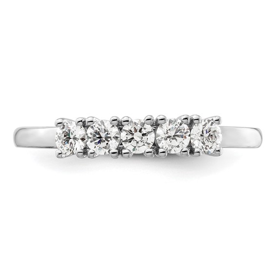 14K White Gold 5-Stone Prong-Set (Holds 5-2.9mm Round) Diamond Band Mounting