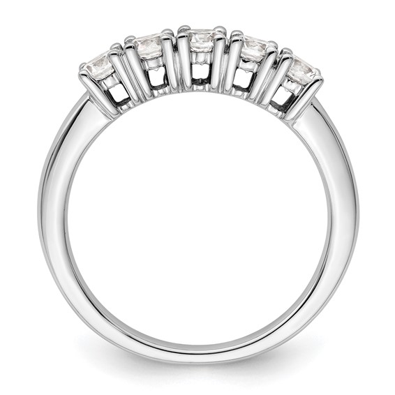 14K White Gold 5-Stone Prong-Set (Holds 5-3.4mm Round) Diamond Band Mounting