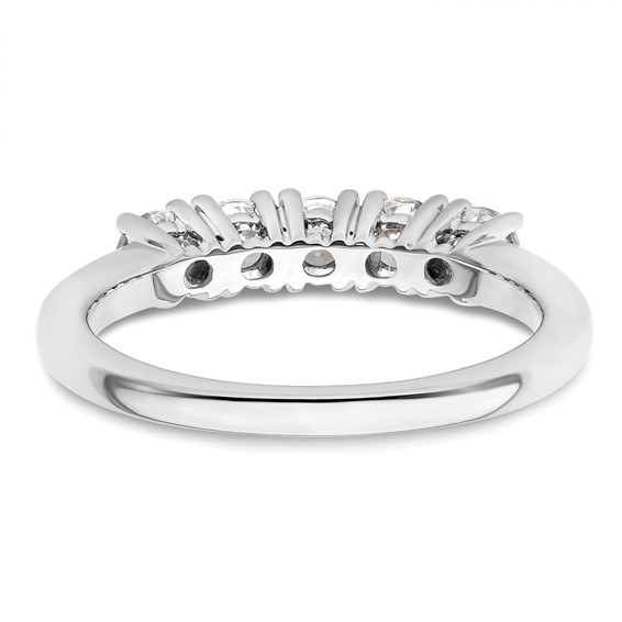 14K White Gold 5-Stone Prong-Set (Holds 5-3.4mm Round) Diamond Band Mounting