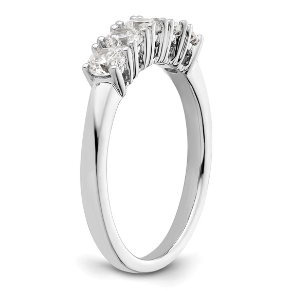 14K White Gold 5-Stone Prong-Set (Holds 5-3.4mm Round) Diamond Band Mounting