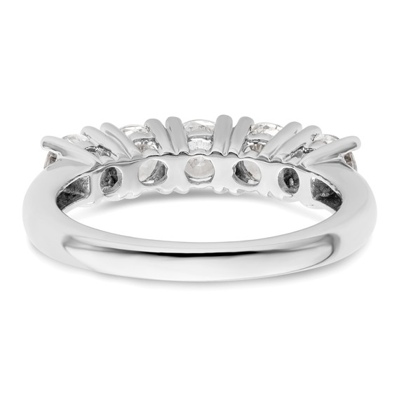 14K White Gold 5-Stone Prong-Set (Holds 5-4.3mm Round) Diamond Band Mounting
