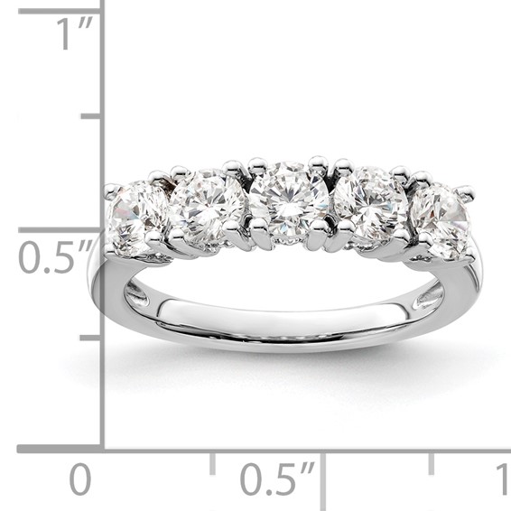 14K White Gold 5-Stone Prong-Set (Holds 5-4.3mm Round) Diamond Band Mounting