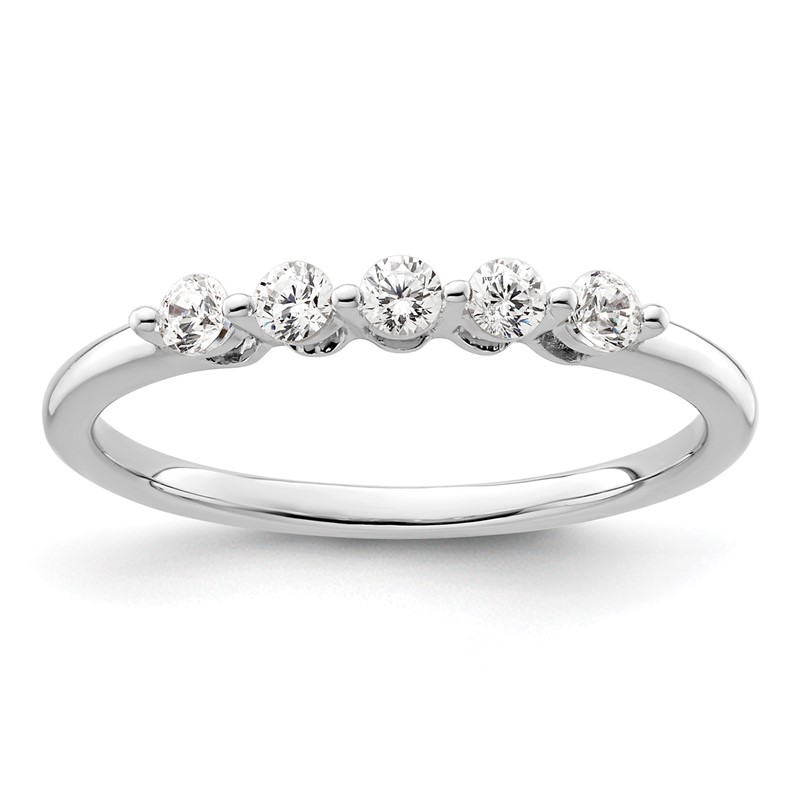 14K White Gold Lab Grown VS/SI+ G+ Dia 5-Stone Band