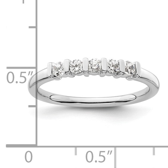 14K White Gold 5-Stone Half-Bezel (Holds 5-2.3mm Round) Diamond Band Mounting