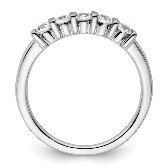 14K White Gold 5-Stone Half-Bezel (Holds 5-2.6mm Round) Diamond Band Mounting