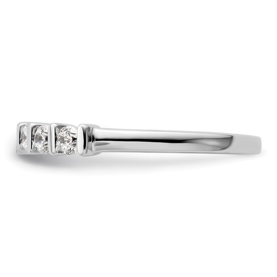 14K White Gold 5-Stone Half-Bezel (Holds 5-2.6mm Round) Diamond Band Mounting
