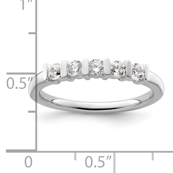14K White Gold 5-Stone Half-Bezel (Holds 5-2.6mm Round) Diamond Band Mounting