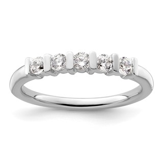 14K White Gold 5-Stone Half-Bezel (Holds 5-2.6mm Round) Diamond Band Mounting