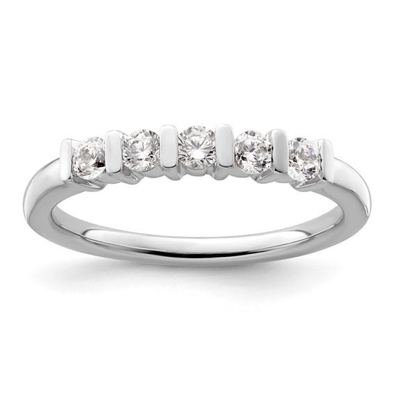 14K White Gold 5-Stone Half-Bezel (Holds 5-2.6mm Round) Diamond Band Mounting