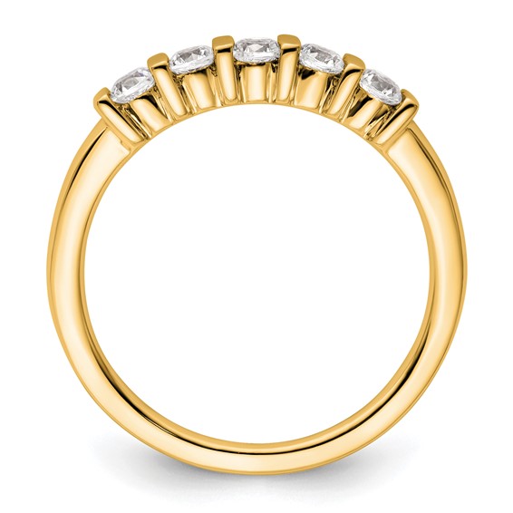 14K Yellow Gold 5-Stone Diamond Band Mounting