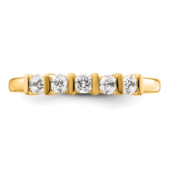 14K Yellow Gold 5-Stone Diamond Band Mounting