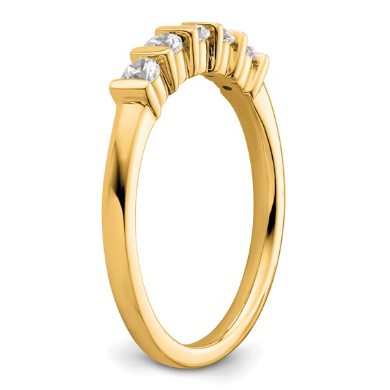 14K Yellow Gold 5-Stone Diamond Band Mounting