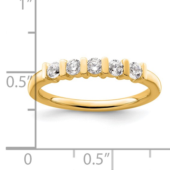 14K Yellow Gold 5-Stone Diamond Band Mounting