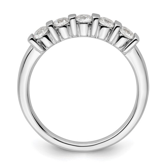 14K White Gold 5-Stone Half-Bezel (Holds 5-2.9mm Round) Diamond Band Mounting