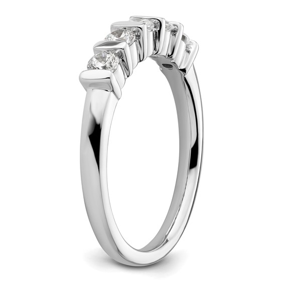 14K White Gold 5-Stone Half-Bezel (Holds 5-2.9mm Round) Diamond Band Mounting