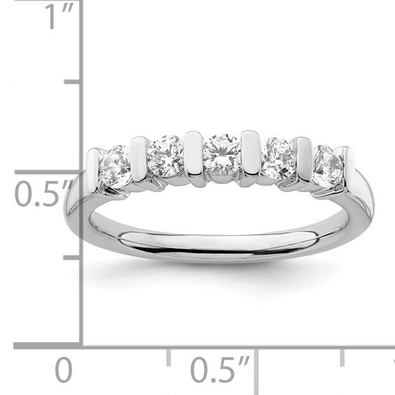 14K White Gold 5-Stone Half-Bezel (Holds 5-2.9mm Round) Diamond Band Mounting
