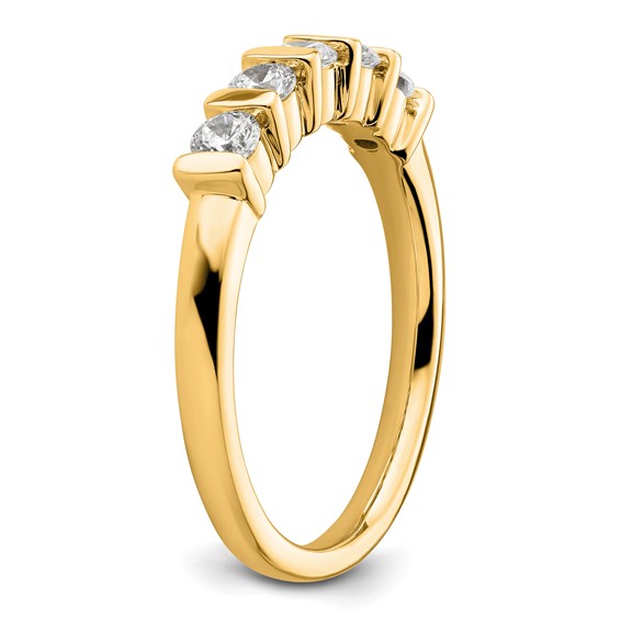 14K White Gold 5-Stone Half-Bezel (Holds 5-2.9mm Round) Diamond Band Mounting