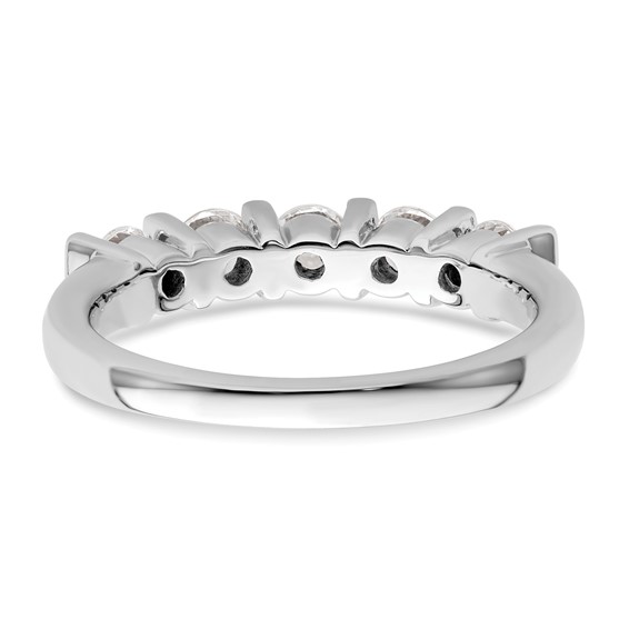 14K White Gold 5-Stone Half-Bezel (Holds 5-3.4mm Round) Diamond Band Mounting
