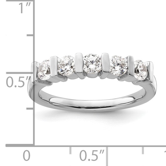 14K White Gold 5-Stone Half-Bezel (Holds 5-3.4mm Round) Diamond Band Mounting