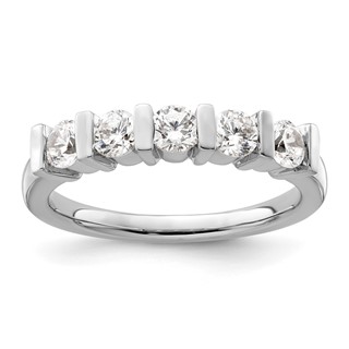 14K White Gold 5-Stone Half-Bezel (Holds 5-3.4mm Round) Diamond Band Mounting