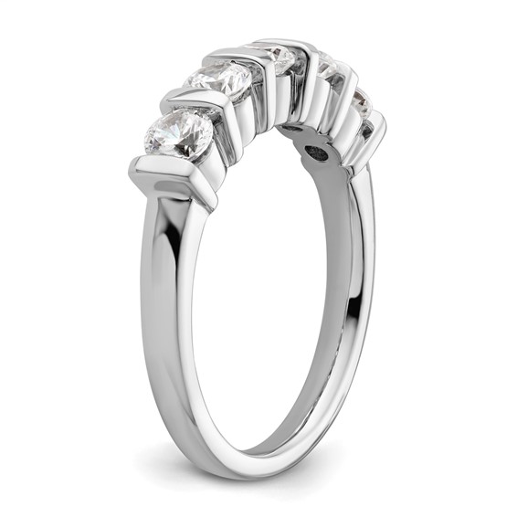 14K White Gold 5-Stone Half-Bezel (Holds 5-3.8mm Round) Diamond Band Mounting