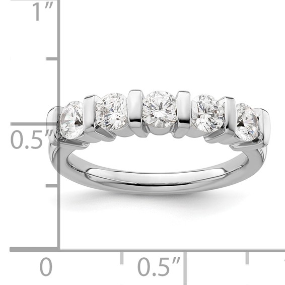 14K White Gold 5-Stone Half-Bezel (Holds 5-3.8mm Round) Diamond Band Mounting