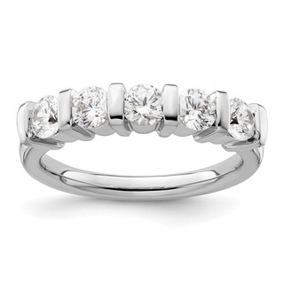 14K White Gold 5-Stone Half-Bezel (Holds 5-3.8mm Round) Diamond Band Mounting