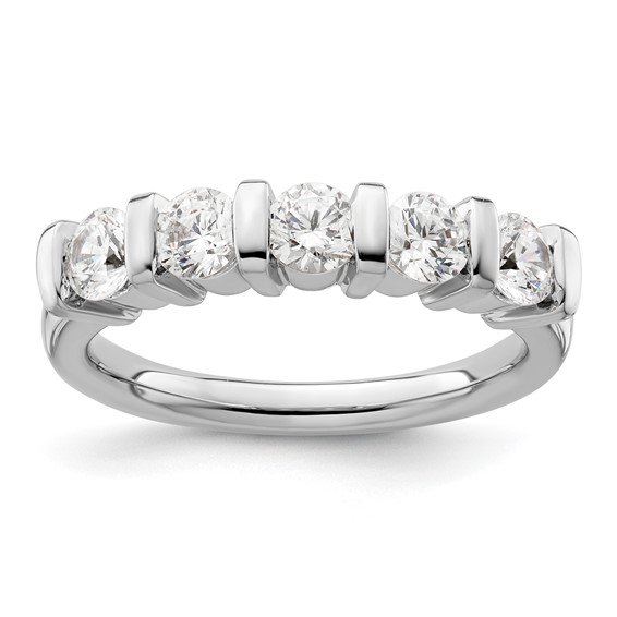 14K White Gold 5-Stone Half-Bezel (Holds 5-3.8mm Round) Diamond Band Mounting