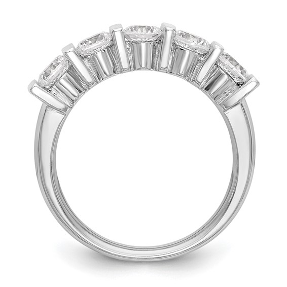 14K White Gold 5-Stone Half-Bezel (Holds 5-4.1mm Round) Diamond Band Mounting