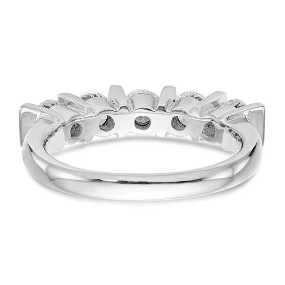 14K White Gold 5-Stone Half-Bezel (Holds 5-4.1mm Round) Diamond Band Mounting