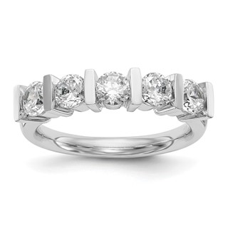 14K White Gold 5-Stone Half-Bezel (Holds 5-4.1mm Round) Diamond Band Mounting