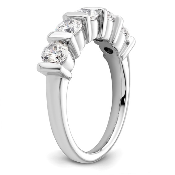 14K White Gold 5-Stone Half-Bezel (Holds 5-4.3mm Round) Diamond Band Mounting