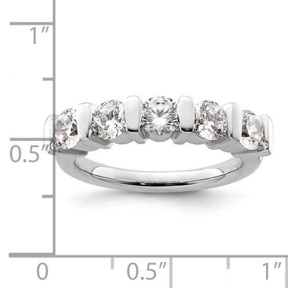 14K White Gold 5-Stone Half-Bezel (Holds 5-4.3mm Round) Diamond Band Mounting