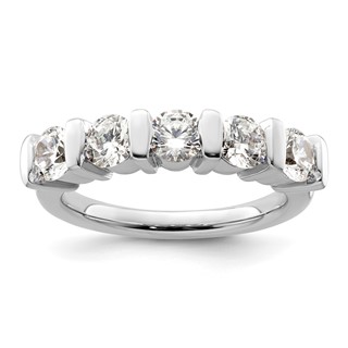 14K White Gold 5-Stone Half-Bezel (Holds 5-4.3mm Round) Diamond Band Mounting