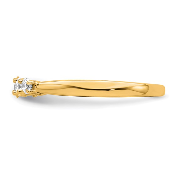 "14K Yellow Gold 5-Stone Shared Prong (Holds 1-3.4, 2-2.6, 2-2.9mm Round) Diamond Band Mounting"