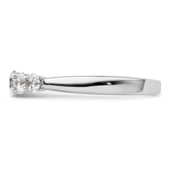 "14K White Gold 5-Stone Shared Prong (Holds 1-3.9, 2-3.4, 2-3.1mm Round) Diamond Band Mounting"