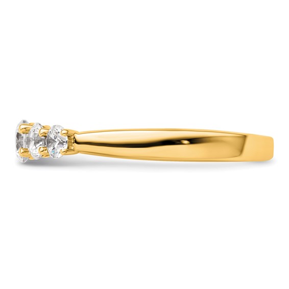"14K Yellow Gold 5-Stone Shared Prong (Holds 1-3.9, 2-3.4, 2-3.1mm Round) Diamond Band Mounting"