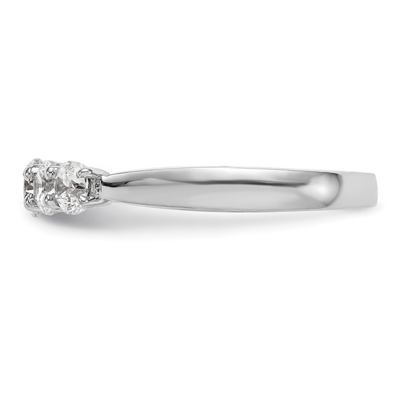 "14K White Gold 5-Stone Shared Prong (Holds 1-4.2, 2-3.8, 2-3.5mm Round) Diamond Band Mounting"