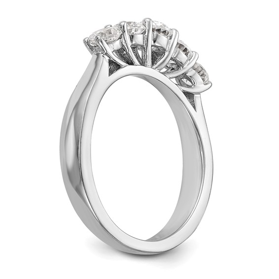 "14K White Gold 5-Stone Shared Prong (Holds 1-4.2, 2-3.8, 2-3.5mm Round) Diamond Band Mounting"