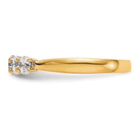 "14K Yellow Gold 5-Stone Shared Prong (Holds 1-4.2, 2-3.8, 2-3.5mm Round) Diamond Band Mounting"