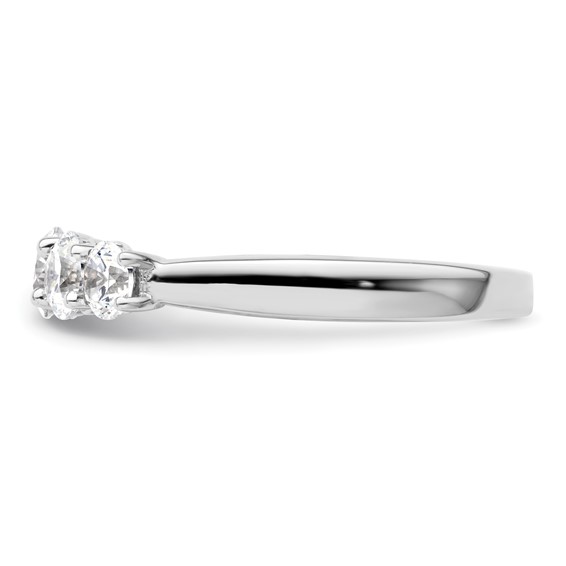 "14K White Gold 5-Stone Shared Prong (Holds 1-4.8, 2-4.4, 2-4.0mm Round) Diamond Band Mounting"