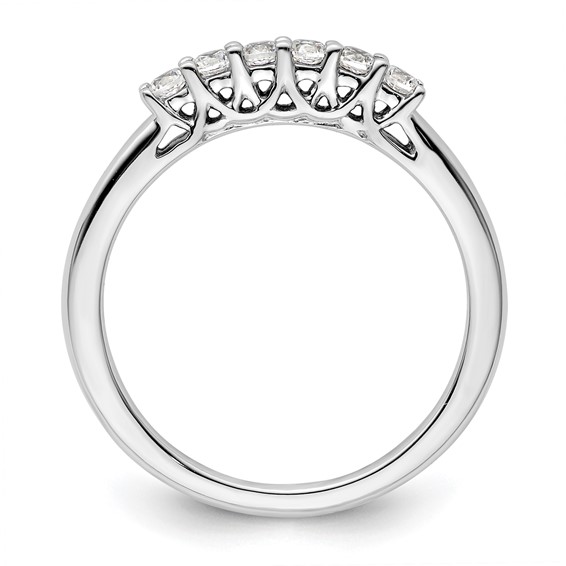 14K White Gold 6-Stone Shared Prong (Holds 6-2.1mm Round) Diamond Band Mounting